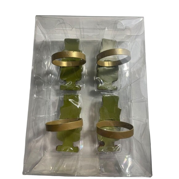 Thanksgiving Pilgrim Gnome Pumpkin Harvest Set Of 4 Fall Whimsy Napkin Rings - Picture 4 of 6